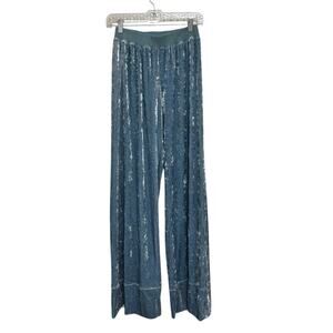 NWT ATM Anthony Thomas Melillo Velvet Wide Leg Pants in Baby Blue - Size S
